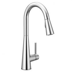 Sleek Chrome One-Handle Pulldown Kitchen Faucet